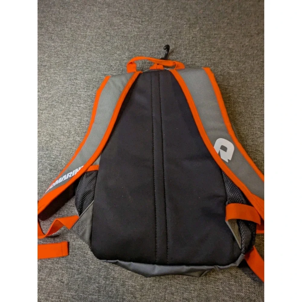 DeMarini Baseball Backpack Softball Bag Orange / Gray Zip Up Adjustable Strap